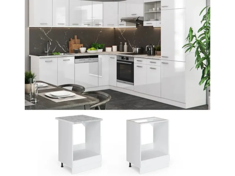 Vicco Herdumbauschrank R-Line Hochglanz/ 60 cm ohne Arbeitsplatte Küchenschränke