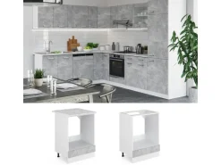 Online Vicco Herdumbauschrank R-Line Herdschrank /Weiß 60 cm ohne Arbeitsplatte Beton