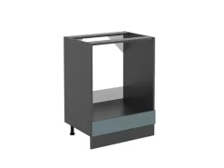 Pfannen<Vicco Herdumbauschrank R-Line Blau-Grau/Anthrazit 60 cm ohne Arbeitsplatte Blaugrau