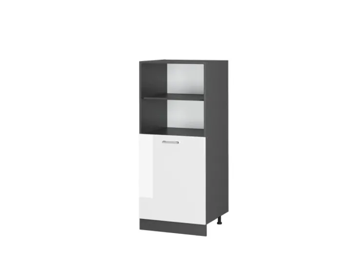 Vicco Herdumbauschrank R-Line Herdschrank Hochglanz/Anthrazit 60 cm Weiß