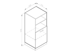 Vicco Herdumbauschrank R-Line Herdschrank Hochglanz/Anthrazit 60 cm Weiß