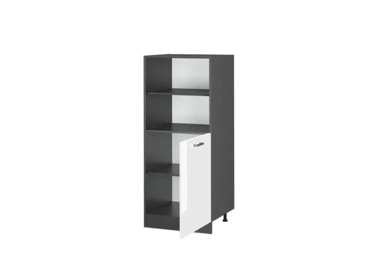 Vicco Herdumbauschrank R-Line Herdschrank Hochglanz/Anthrazit 60 cm Weiß