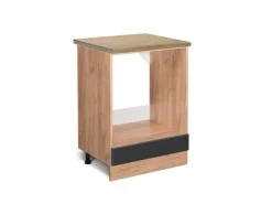 Vicco Herdumbauschrank R-Line Hochglanz/Goldkraft Eiche 60 cm AP Eiche Anthrazit