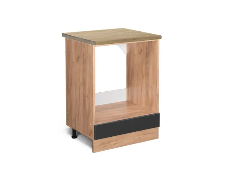 Vicco Herdumbauschrank R-Line Hochglanz/Goldkraft Eiche 60 cm AP Eiche Anthrazit