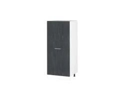 New Vicco Herdumbauschrank R-Line Herdschrank Schwarz Beton/Weiß 60 cm Küchen-Ordnungssysteme|Single-Küchen