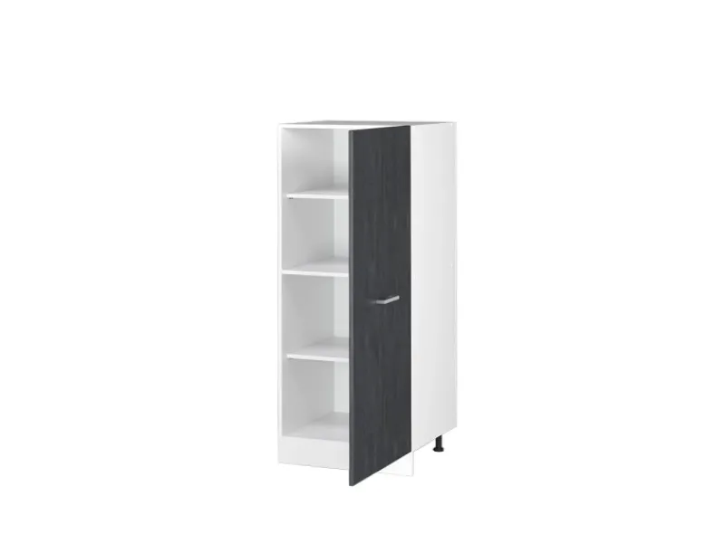 New Vicco Herdumbauschrank R-Line Herdschrank Schwarz Beton/Weiß 60 cm Küchen-Ordnungssysteme|Single-Küchen