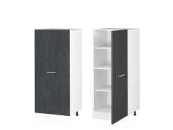 New Vicco Herdumbauschrank R-Line Herdschrank Schwarz Beton/Weiß 60 cm Küchen-Ordnungssysteme|Single-Küchen