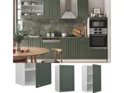 Best Vicco Hängeschrank Fame-Line Hängender Küchenschrank Grün-Gold Landhaus/Weiß 45 cm Pfannen