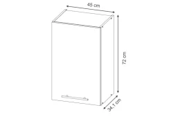 Vicco Hängeschrank Fame-Line Hängender Küchenschrank Hochglanz/Anthrazit 45 cm Dunkelblau
