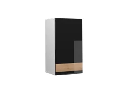 Küchenschränke<Vicco Hängeschrank Fame-Line Hängender Küchenschrank Schwarz-Eiche Hochglanz/Weiß 40 cm Eiche Dunkel