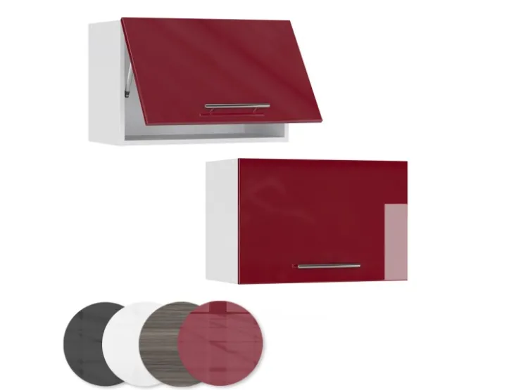 Vicco Hängeschrank Fame-Line Hängender Küchenschrank Bordeaux Hochglanz/Weiß 60 cm Flach Bordeaux-Glanz