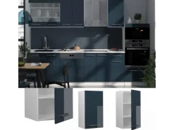 Vicco Hängeschrank Fame-Line Hängender Küchenschrank Hochglanz/Weiß 40 cm Dunkelblau