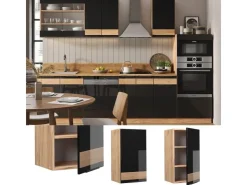 Hot Vicco Hängeschrank Fame-Line Schwarz-Eiche Hochglanz/Goldkraft Eiche 40 cm Eiche Dunkel