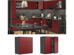 Clearance Vicco Hängeschrank R-Line Hängender Küchenschrank /Anthrazit 60 cm J-Shape Rot