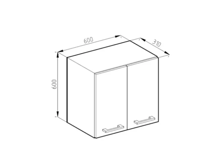 Clearance Vicco Hängeschrank R-Line Hängender Küchenschrank /Anthrazit 60 cm J-Shape Rot