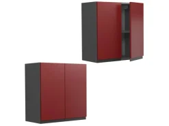 Clearance Vicco Hängeschrank R-Line Hängender Küchenschrank /Anthrazit 60 cm J-Shape Rot
