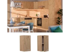 New Vicco Hängeschrank R-Line Hängender Küchenschrank Artisan-Eiche/Goldkraft Eiche 30 cm Pfannen|Küchenschränke
