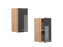 Discount Vicco Hängeschrank R-Line Hängender Küchenschrank Hochglanz/Goldkraft Eiche 30 cm Anthrazit
