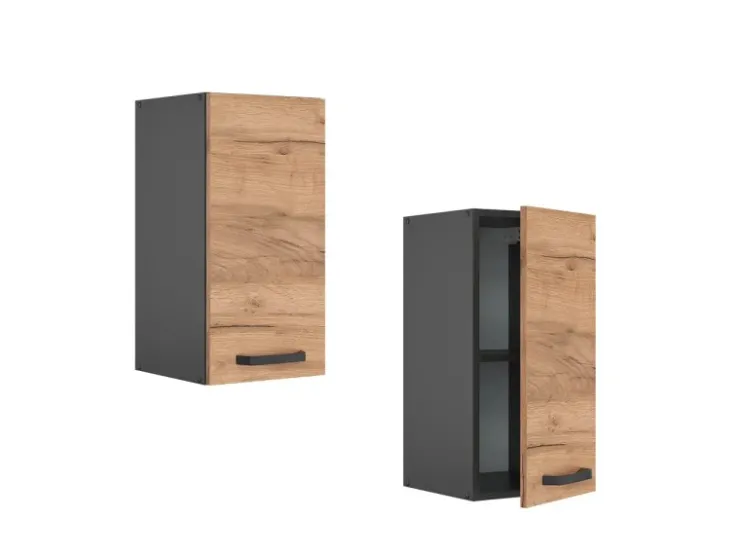 Pfannen|Küchenschränke<Vicco Hängeschrank R-Line Hängender Küchenschrank Goldkraft /Anthrazit 30 cm Eiche