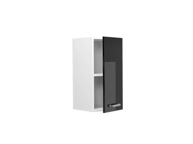 Pfannen|Herde<Vicco Hängeschrank R-Line Hängender Küchenschrank Schwarz Hochglanz/Weiß 30 cm Schwarz Glänzend