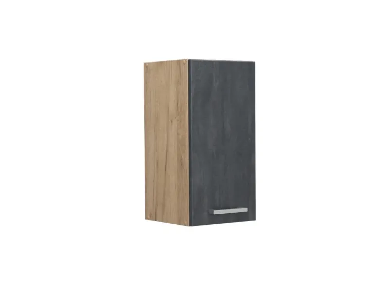 Clearance Vicco Hängeschrank R-Line Hängender Küchenschrank Schwarz Beton/Goldkraft Eiche 30 cm Pfannen