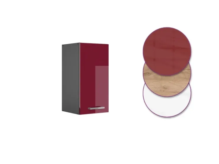 Best Vicco Hängeschrank R-Line Hängender Küchenschrank Bordeaux Hochglanz/Weiß 30 cm Bordeaux-Glanz