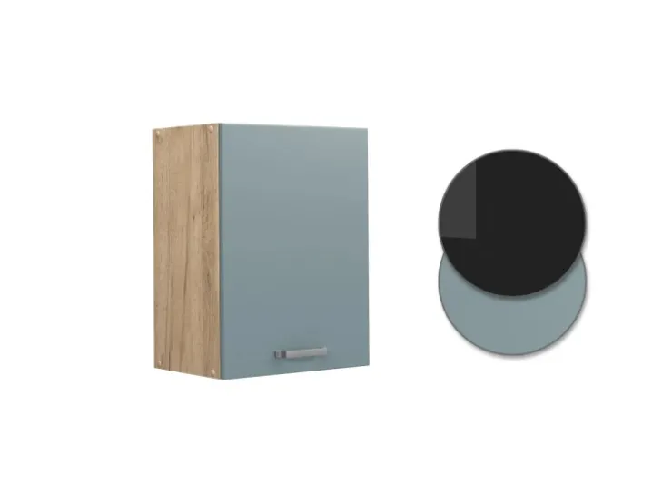 Küchenschränke<Vicco Hängeschrank R-Line Hängender Küchenschrank Blau-Grau/Goldkraft Eiche 45 cm Blaugrau