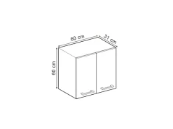 Küchenschränke<Vicco Hängeschrank R-Line Hängender Küchenschrank Schwarz Beton/Weiß 60 cm Beton Anthrazit