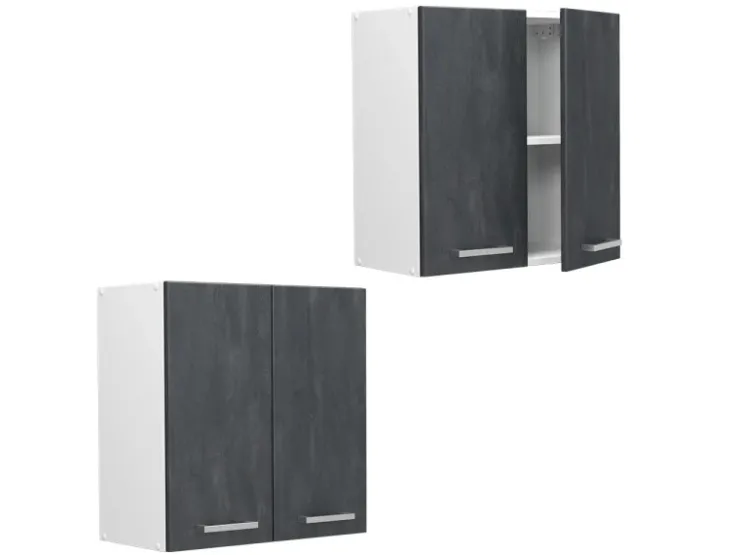 Küchenschränke<Vicco Hängeschrank R-Line Hängender Küchenschrank Schwarz Beton/Weiß 60 cm Beton Anthrazit