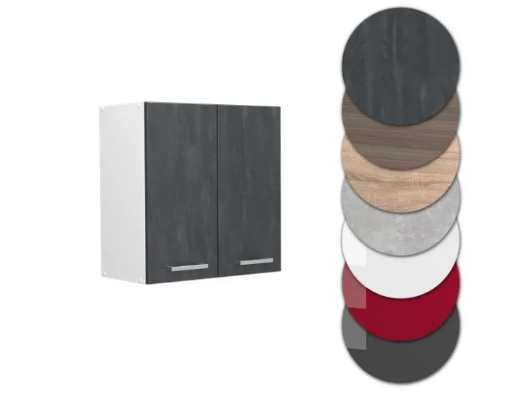 Küchenschränke<Vicco Hängeschrank R-Line Hängender Küchenschrank Schwarz Beton/Weiß 60 cm Beton Anthrazit