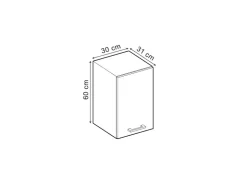 Küchenschränke<Vicco Hängeschrank R-Line Hängender Küchenschrank Schwarz Beton/Weiß 30 cm Beton Anthrazit