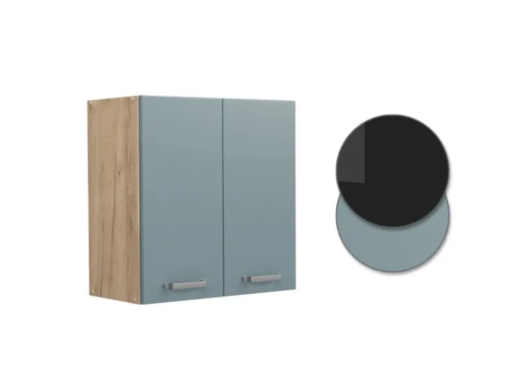 Küchenschränke<Vicco Hängeschrank R-Line Hängender Küchenschrank Blau-Grau/Goldkraft Eiche 60 cm Blaugrau