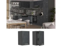 Vicco Hängeschrank R-Line Hängender Küchenschrank Schwarz Beton/Anthrazit 40 cm Küchenschränke