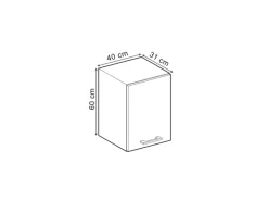 Vicco Hängeschrank R-Line Hängender Küchenschrank Schwarz Beton/Anthrazit 40 cm Küchenschränke