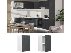Küchenschränke<Vicco Hängeschrank R-Line Hängender Küchenschrank Schwarz Beton/Weiß 40 cm Beton Anthrazit
