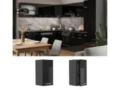 Clearance Vicco Hängeschrank R-Line Hängender Küchenschrank Schwarz Hochglanz/Anthrazit 30 cm Küchenschränke