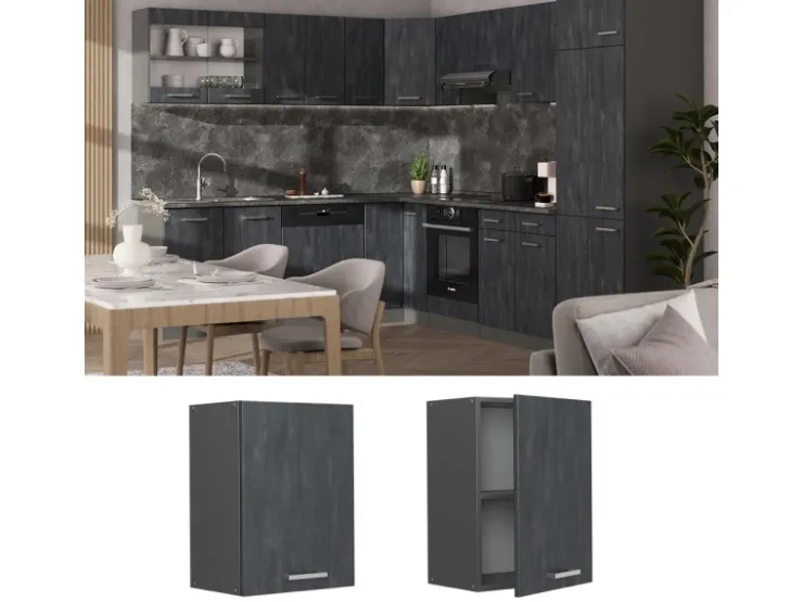 Küchenschränke<Vicco Hängeschrank R-Line Hängender Küchenschrank Schwarz Beton/Anthrazit 45 cm Beton Anthrazit