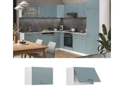 Küchenschränke<Vicco Hängeschrank R-Line Hängender Küchenschrank Blau-Grau/Weiß 60 cm Flach Blaugrau
