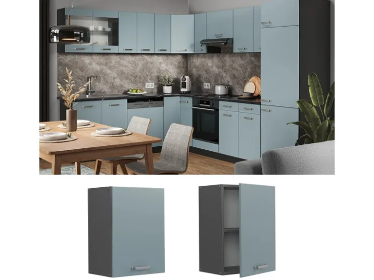Küchenschränke<Vicco Hängeschrank R-Line Hängender Küchenschrank Blau-Grau/Anthrazit 45 cm Blaugrau