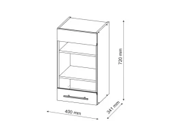 Clearance Vicco Küchenglasschrank Fame-Line Glashängeschrank Hochglanz/ 40 cm Weiß