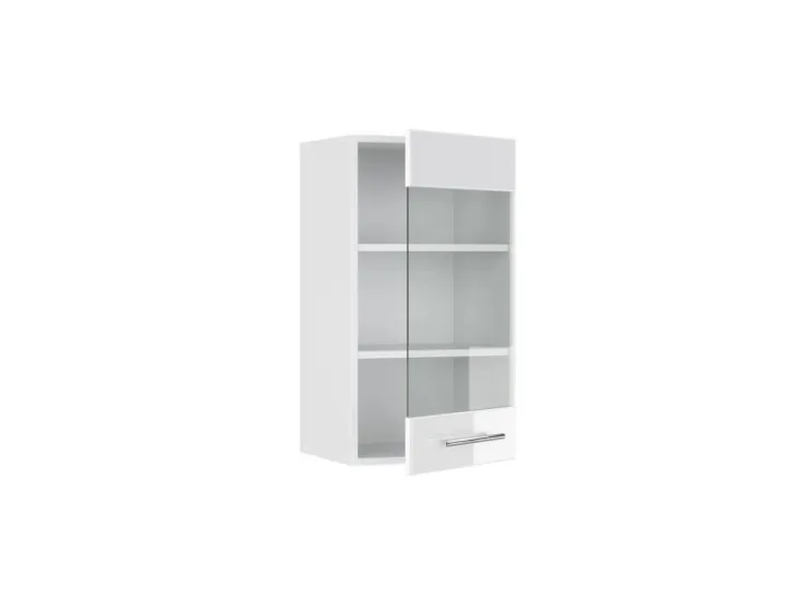 Clearance Vicco Küchenglasschrank Fame-Line Glashängeschrank Hochglanz/ 40 cm Weiß