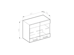 Vicco Küchenglasschrank R-Line Glashängeschrank Goldkraft /Anthrazit 60 cm Küchenschränke