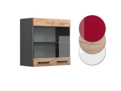Vicco Küchenglasschrank R-Line Glashängeschrank Goldkraft /Anthrazit 60 cm Küchenschränke