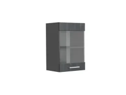Küchenregale<Vicco Küchenglasschrank R-Line Glashängeschrank Schwarz Beton/Anthrazit 40 cm Beton Anthrazit
