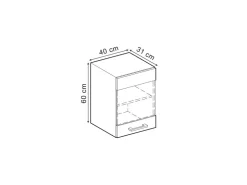 Küchenregale<Vicco Küchenglasschrank R-Line Glashängeschrank Schwarz Beton/Anthrazit 40 cm Beton Anthrazit