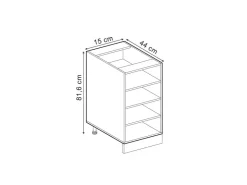 Vicco Küchenregal R-Line Offener Küchenschrank 15 cm ohne Arbeitsplatte Weiß
