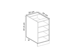 Vicco Küchenregal R-Line Offener Küchenschrank 30 cm ohne Arbeitsplatte Weiß