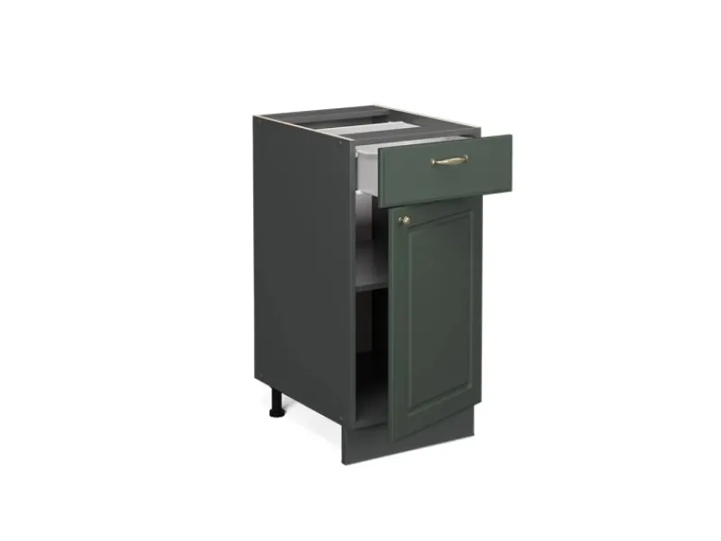 Vicco Küchenunterschrank Fame-Line Grün-Gold Landhaus/Anthrazit 40 cm ohne Arbeitsplatte Küchenschränke