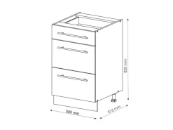 Vicco Küchenunterschrank Fame-Line Anthrazit/Weiß 50 cm ohne Arbeitsplatte Küchenschränke