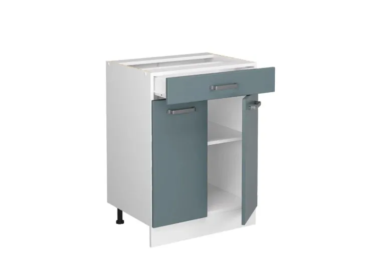 Hot Vicco Küchenunterschrank R-Line Blau-Grau 60 cm mit Schublade ohne Arbeitsplatte Blaugrau
